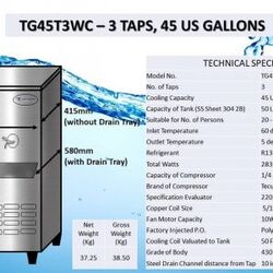 3 TAP STAINLESS STEEL WATER COOLER