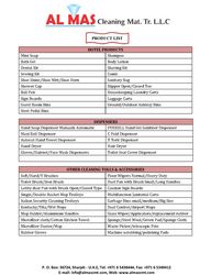 Buy CLEANING PRODUCTS LIST from Al Mas Cleaning Mat. Tr. L.l.c in UAE