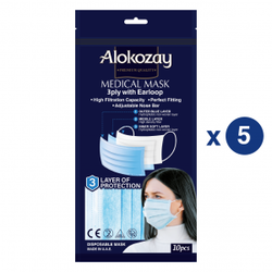 Alokozay MEDICAL FACE MASK, 10 PCS x PACK OF 5 from Alokozay Dubai, UNITED ARAB EMIRATES