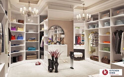 Buy WHITE CLOSET WITH MAKEUP AREA from Kitchen King Uae in UAE