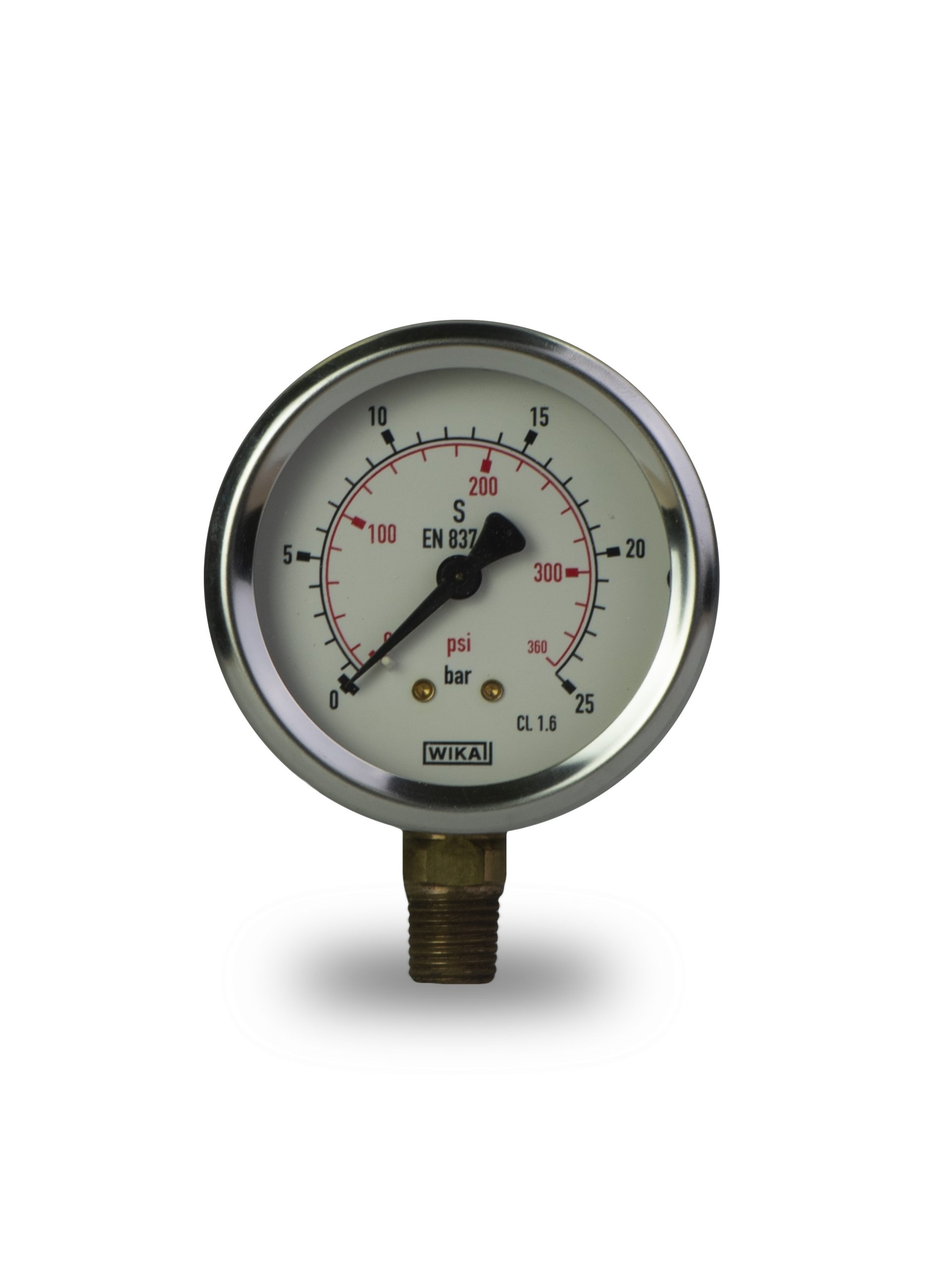 PRESSURE GAUGE  25 BAR DIAMETER 2 1/2 Inches CONNECTION 1/4 Inches , WIKA from Gas Equipment Company Llc Abu Dhabi, UNITED ARAB EMIRATES
