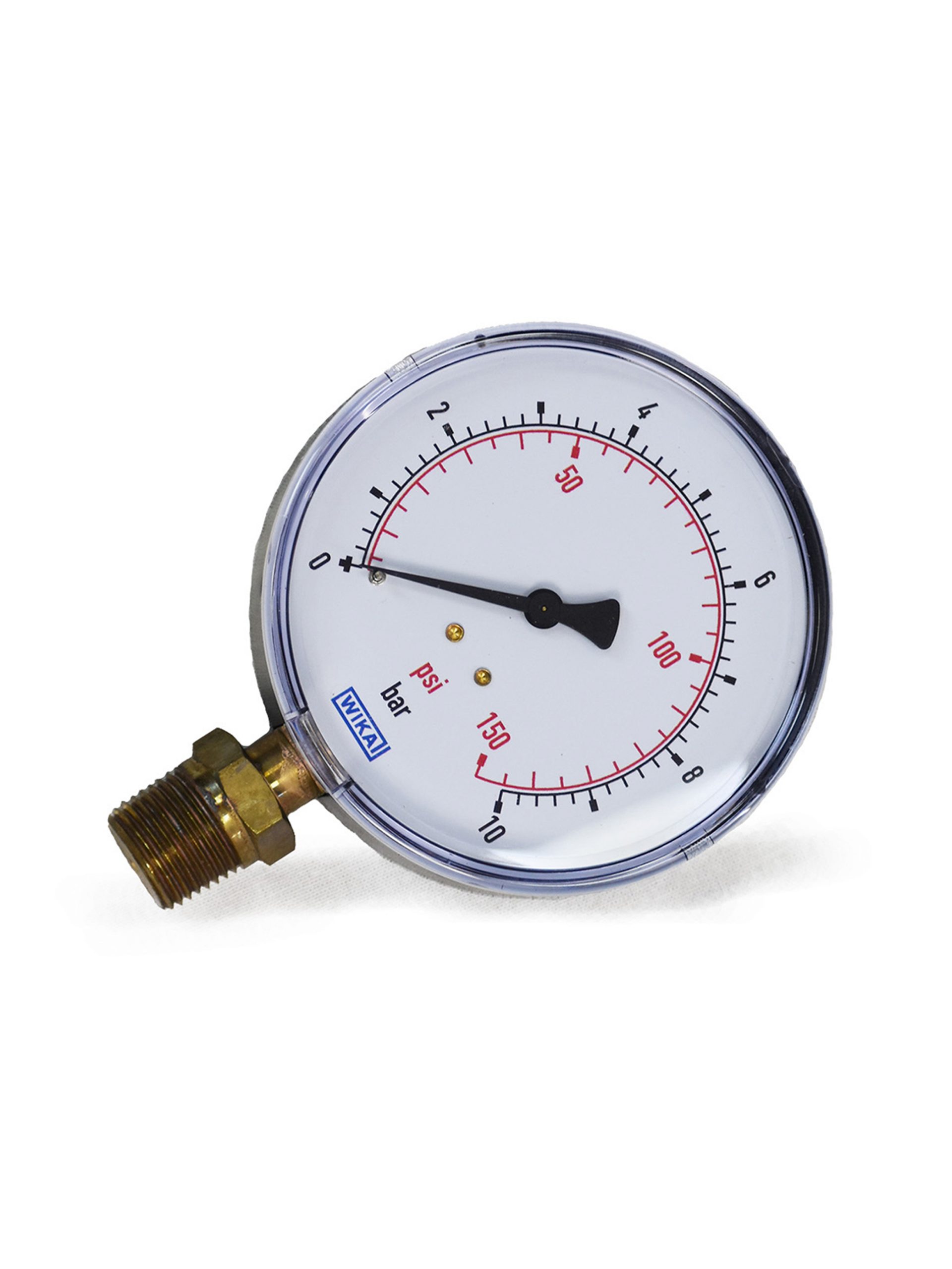 PRESSURE GAUGE 0-10 BAR DIAMETER 4 Inches CONNECTION 1/2 Inches , WIKA from Gas Equipment Company Llc Abu Dhabi, UNITED ARAB EMIRATES