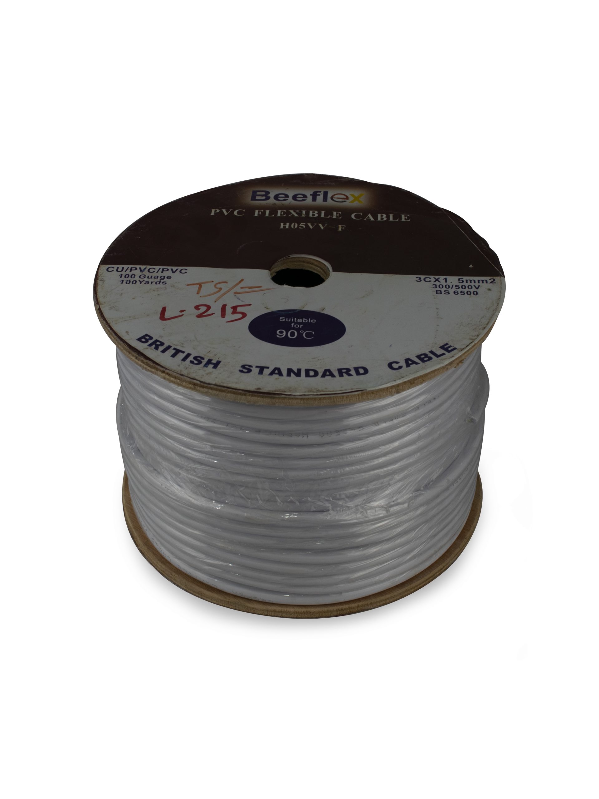 FLEXIBLE CABLE 3x1.5 WHITE (100YARD/ROL)