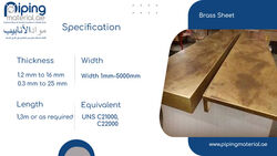 Brass Sheet in UAE from Piping Material Fujairah, UNITED ARAB EMIRATES