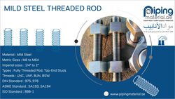 Mild Steel Threaded Rod from Piping Material Fujairah, UNITED ARAB EMIRATES