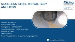 Stainless Steel Refractory Anchors from Piping Material Fujairah, UNITED ARAB EMIRATES