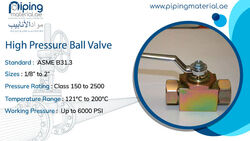 High Pressure Ball Valve from Piping Material Fujairah, UNITED ARAB EMIRATES