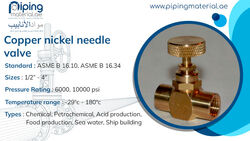 Copper nickel needle valve from Piping Material Fujairah, UNITED ARAB EMIRATES