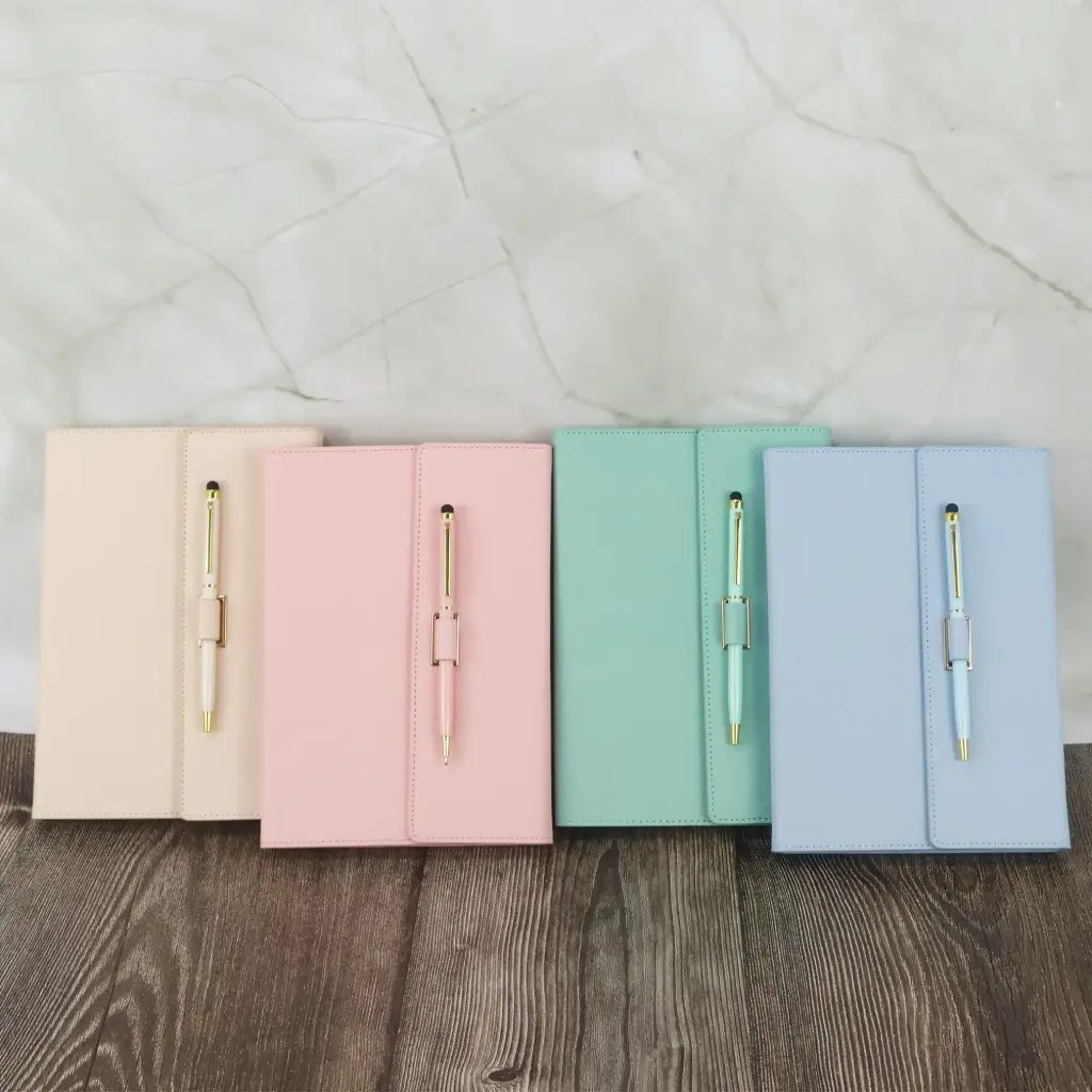 Buy A5 LEATHER NOTEBOOK WITH PEN AND INNER CARD SLOTS from Concept Plus Trading in UAE