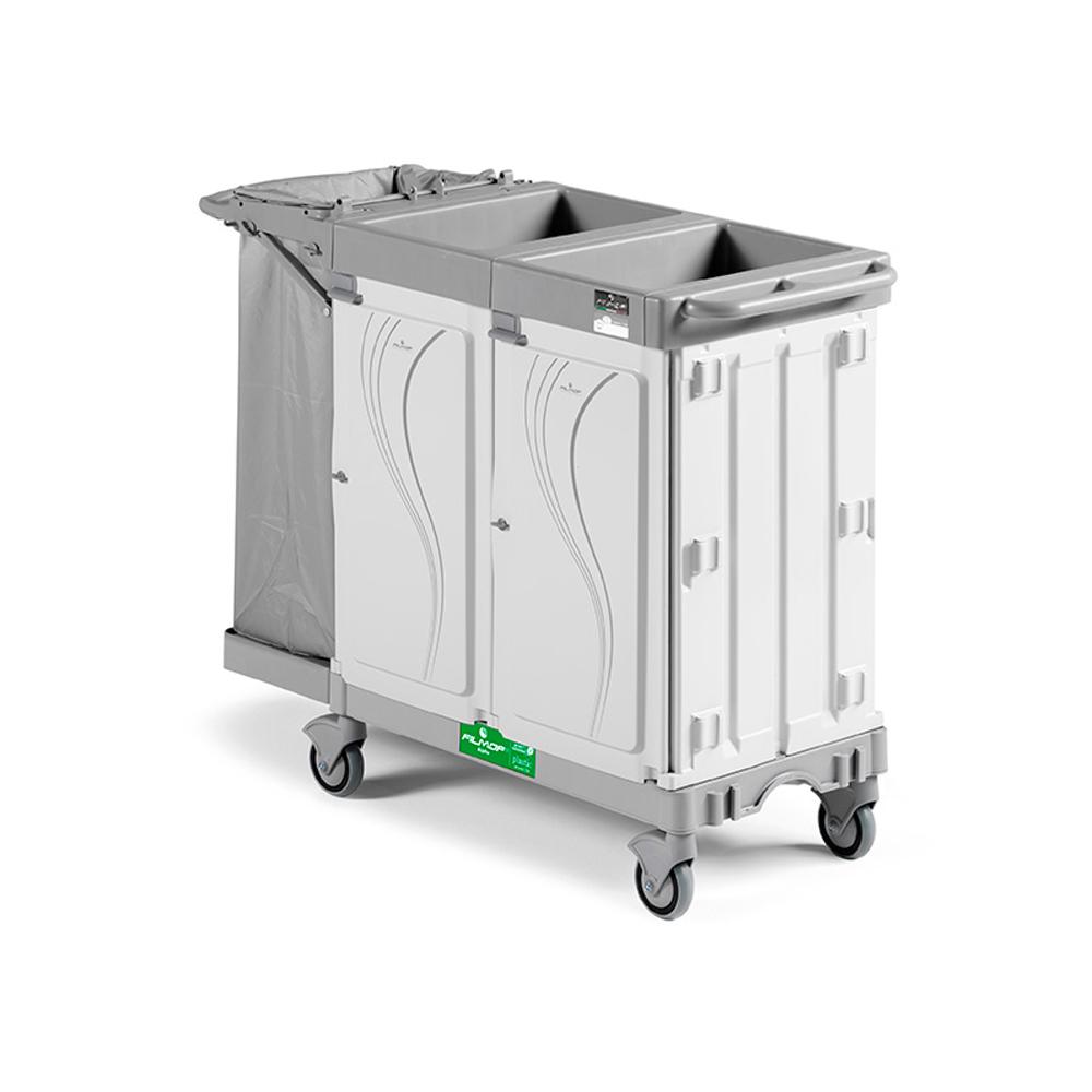 Buy ALPHA HOTEL SERVICE TROLLEY WITH ONE SIDED BAG from Kaddah Cleaning Equipment in UAE