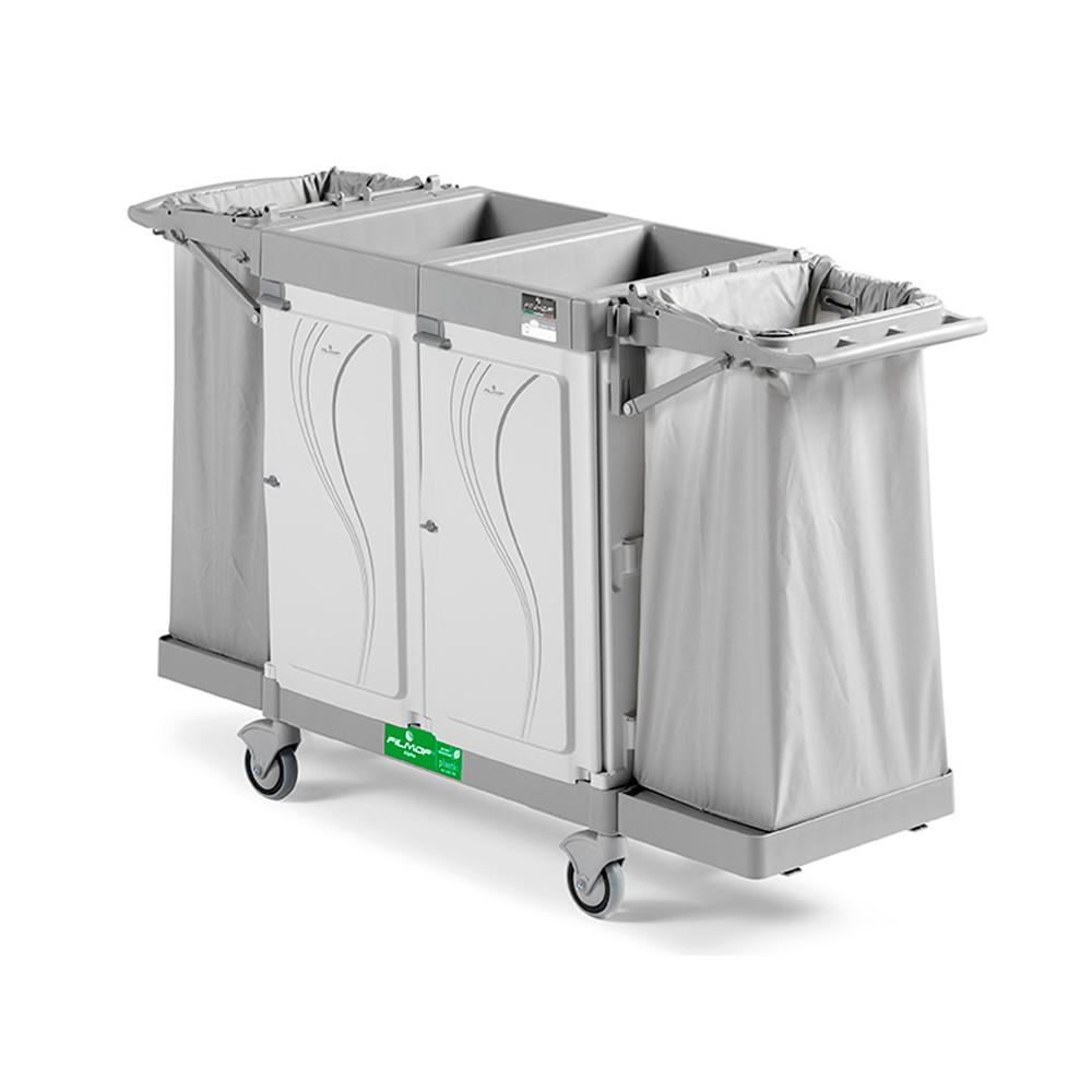 Buy ALPHA HOTEL SERVICE TROLLEY WITH TWO SIDE BAGS from Kaddah Cleaning Equipment in UAE