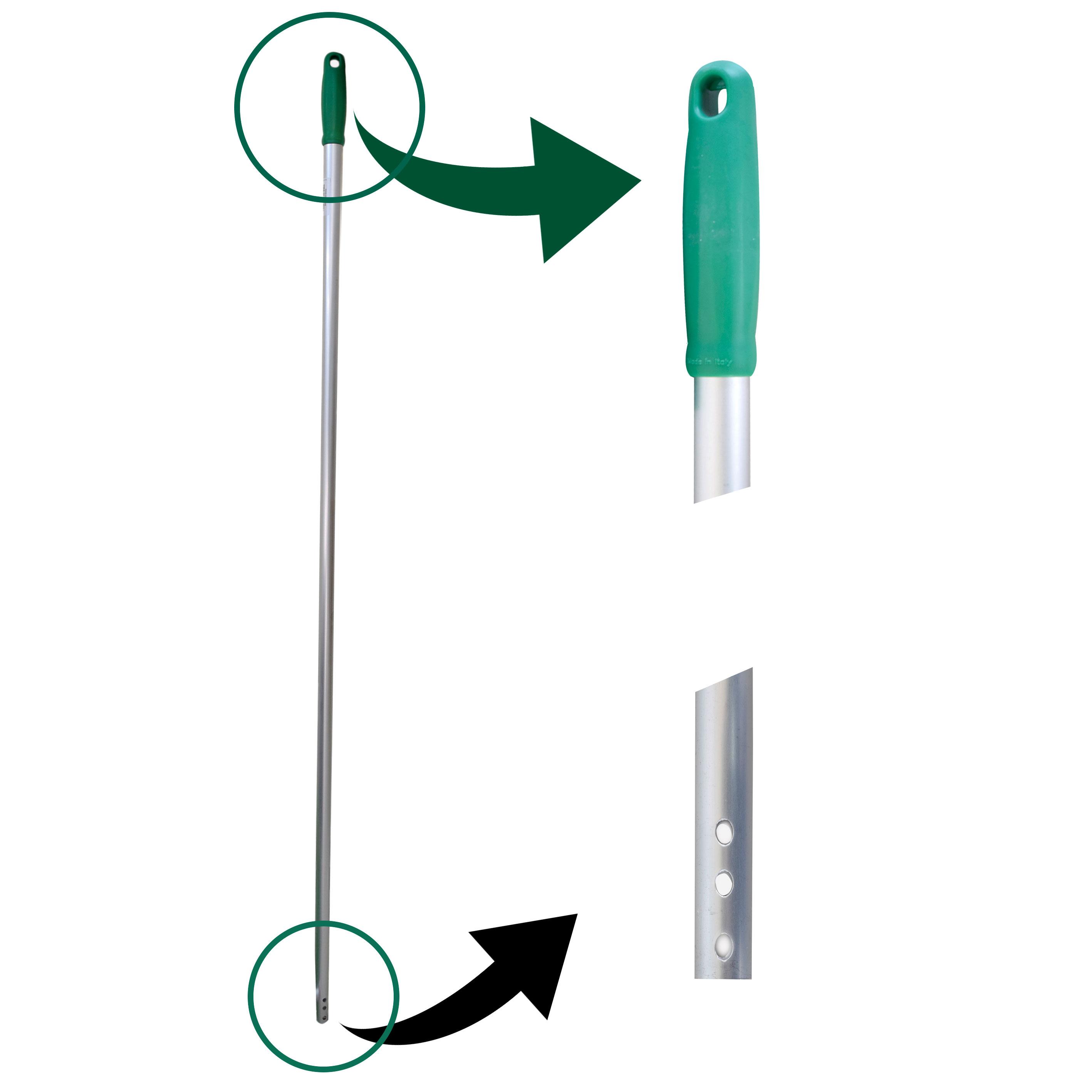Buy ALUMINUM HANDLE WITH COLORED GRIP AND THREE HOLES | 140 CM from Kaddah Cleaning Equipment in UAE