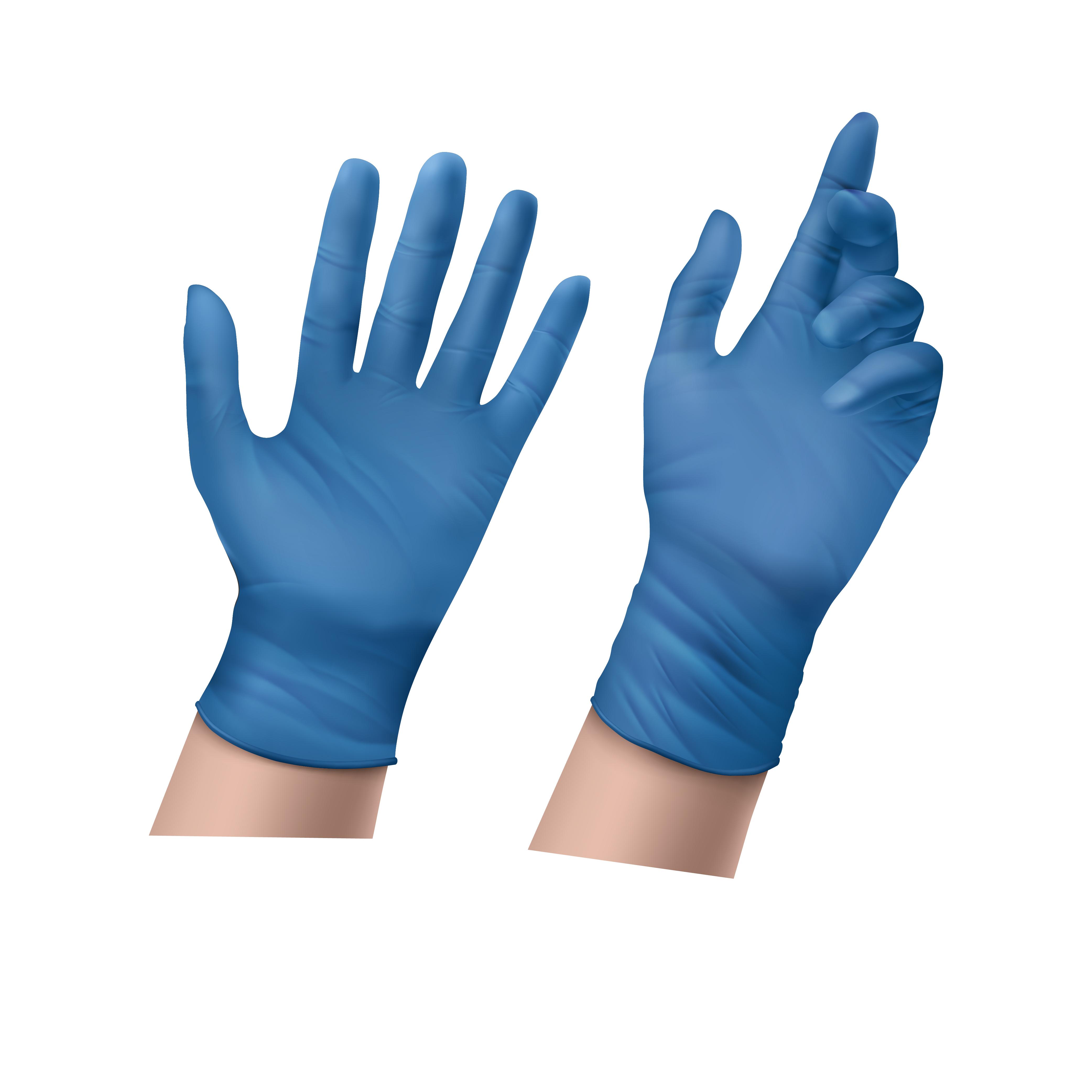 Buy DISPOSABLE POWDER FREE HAND GLOVES BLUE VINYL MEDIUM from Kaddah Cleaning Equipment in UAE