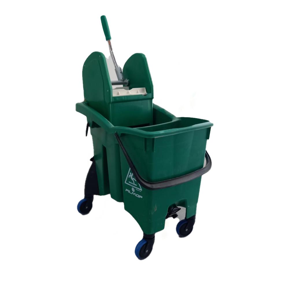 Buy DOUBLE SPLIT BUCKET MOP TROLLEY | 30LTR | GREEN from Kaddah Cleaning Equipment in UAE