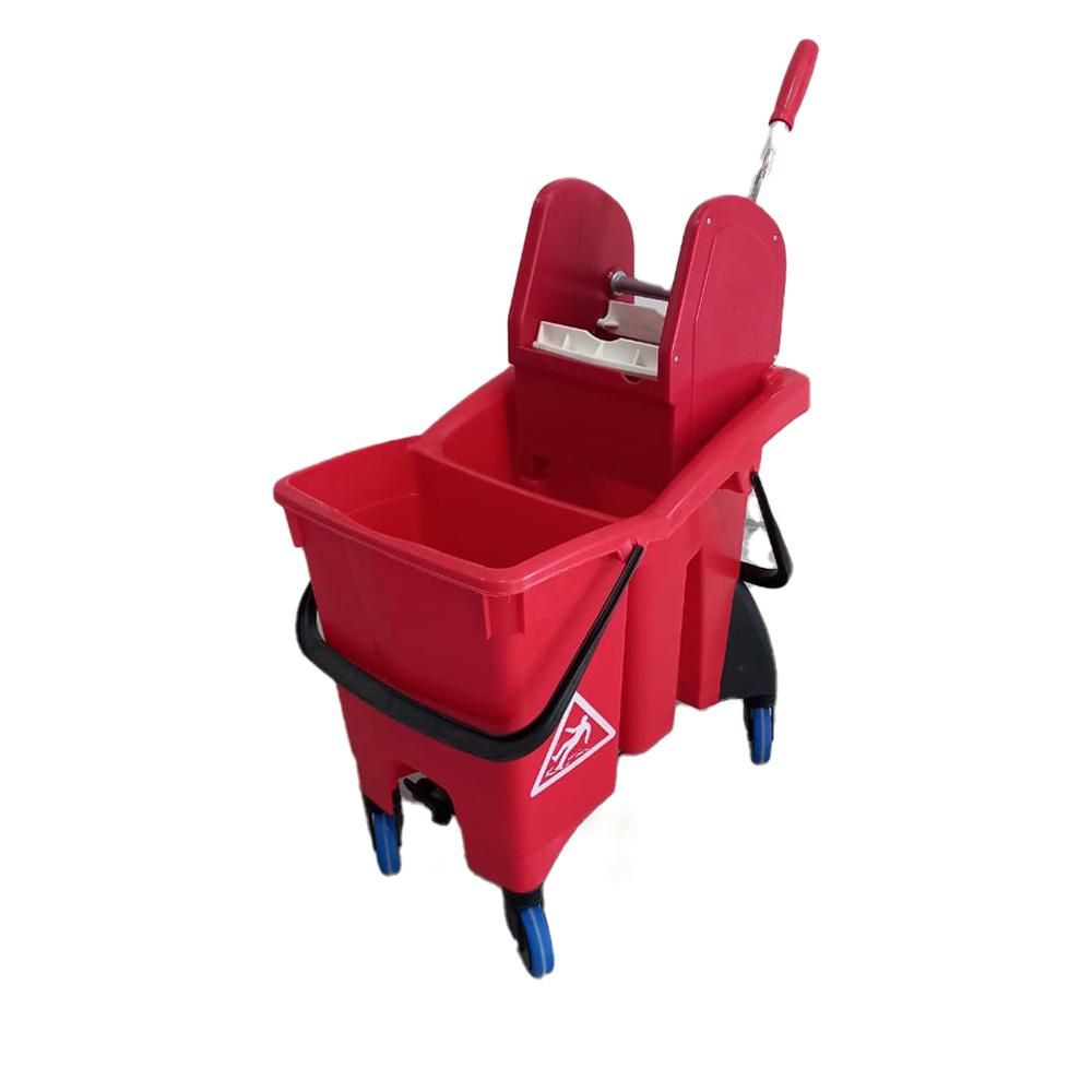 Buy DOUBLE SPLIT BUCKET MOP TROLLEY | 30LTR | RED from Kaddah Cleaning Equipment in UAE