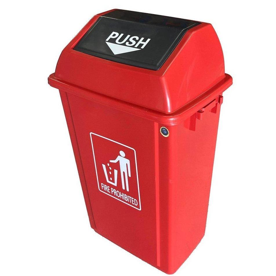 Buy EK QUADRATE GARBAGE BIN -RED -60 LITER from Kaddah Cleaning Equipment in UAE