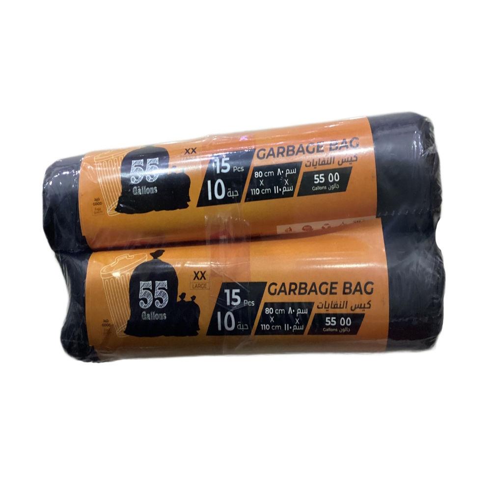 Buy GARBAGE BAGS BLACK  1 X 2 ROLL /  SIZE 80 X 110 CM from Kaddah Cleaning Equipment in UAE