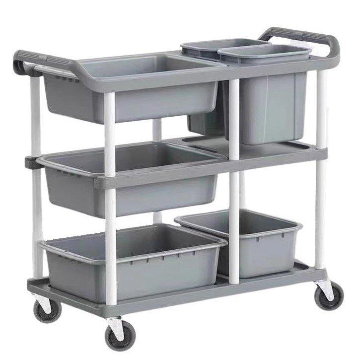 Buy HEAVY DUTY MULTI FUNCTIONAL PLASTIC RESTAURANT SERVICE TROLLEY from Kaddah Cleaning Equipment in UAE