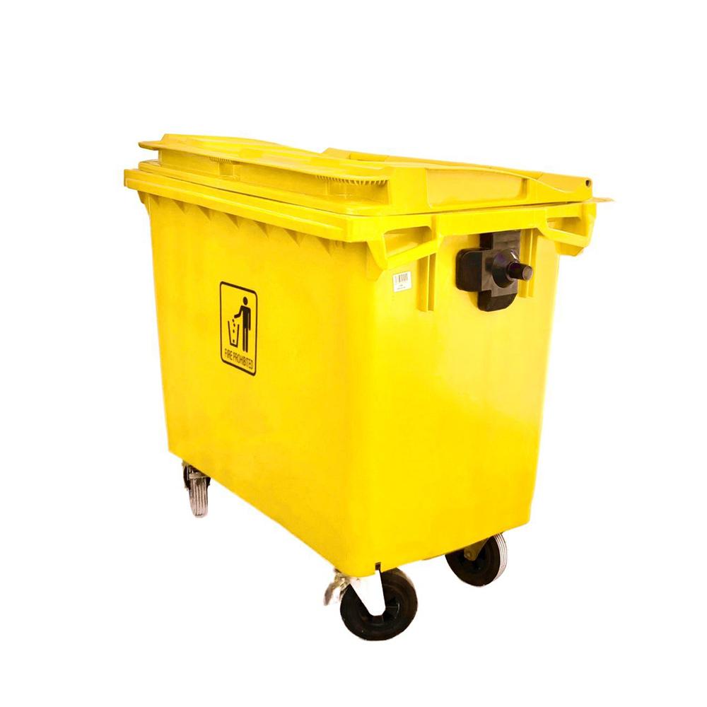 Buy HEAVY DUTY OUTDOOR GARBAGE BIN | 660LTR | YELLOW from Kaddah Cleaning Equipment in UAE
