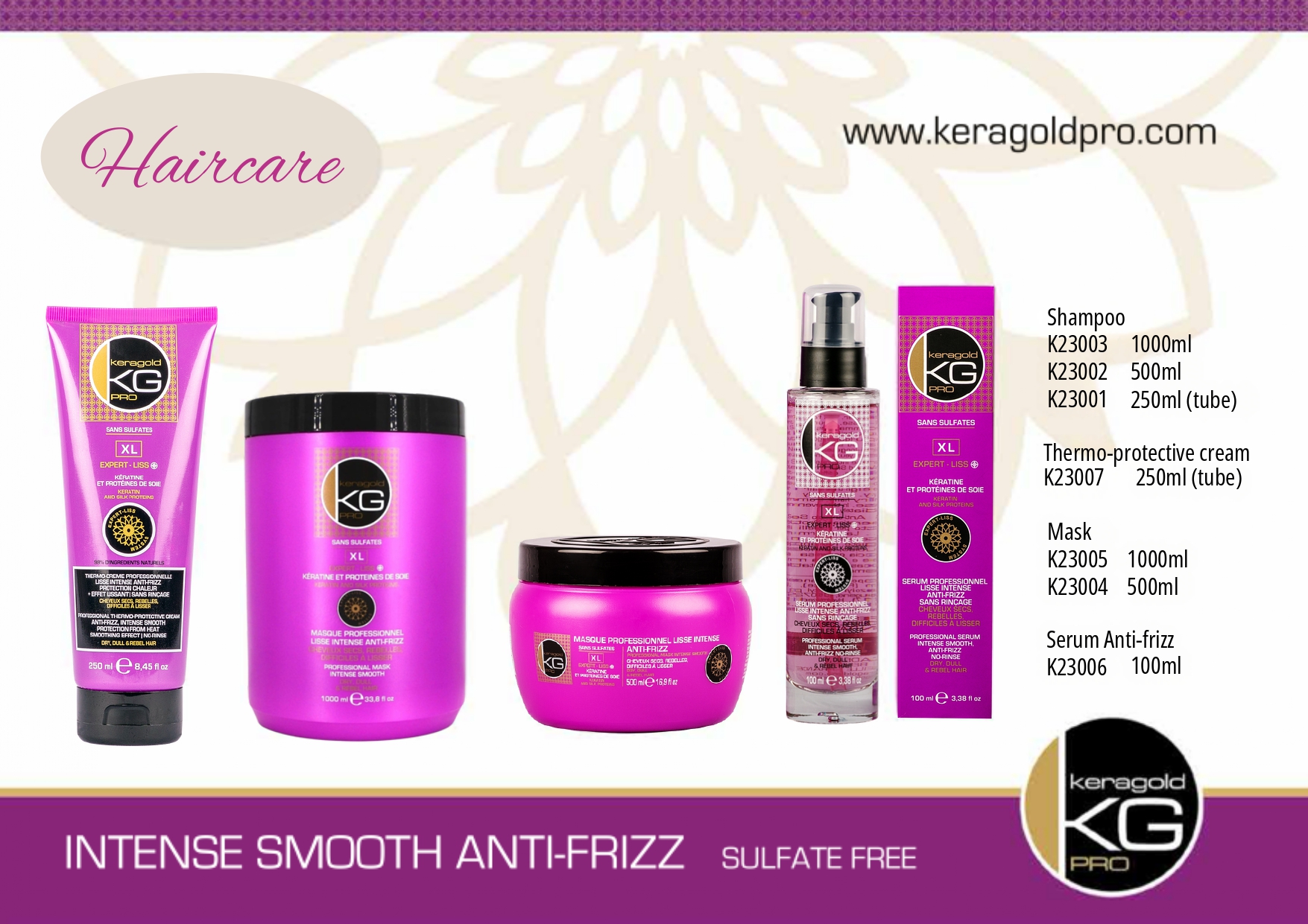 Buy KERATIN & SILK PROTEIN - ANTI-FRIZZ from KERAGOLD PRO