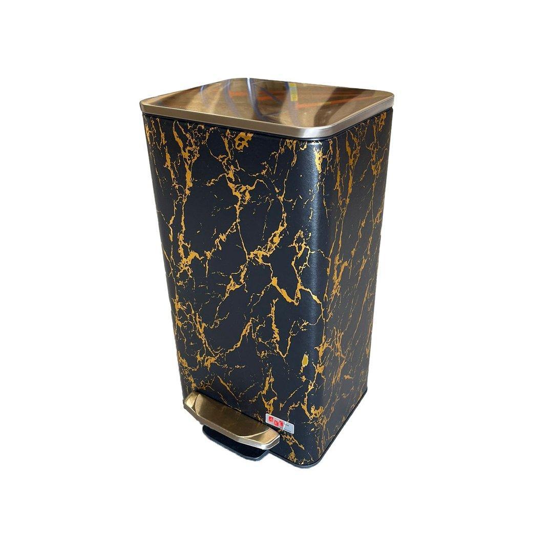 Buy LEATHER COATED STEEL BIN WITH PLASTIC LINER AND SLOW MOTION CLOSING  BLACK 9 LITERS from Kaddah Cleaning Equipment in UAE