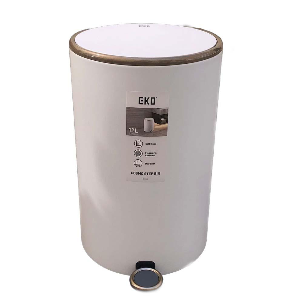 Buy MATT WHITE STEEL ROUND STEP BIN | 12LTR from Kaddah Cleaning Equipment in UAE
