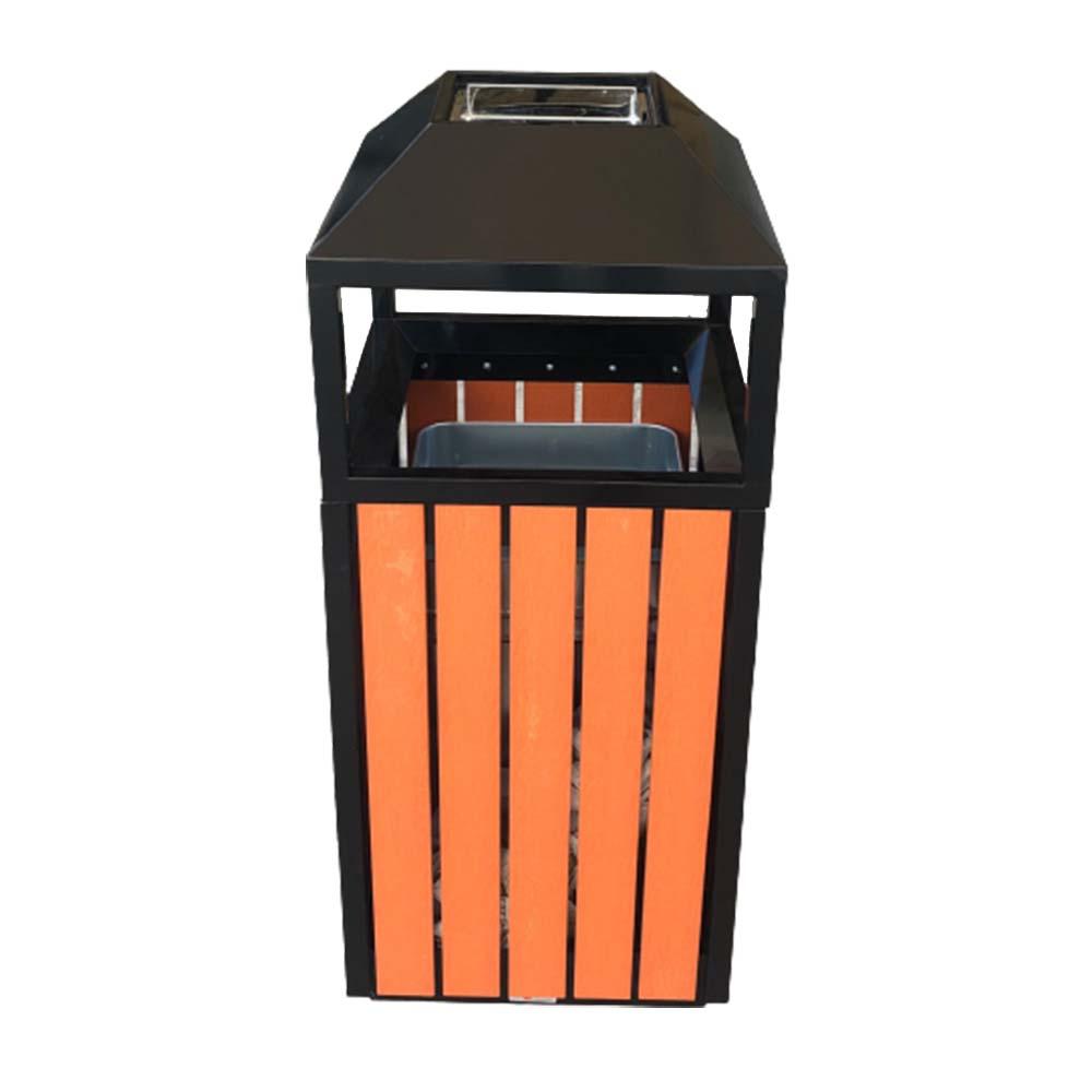 Buy METAL ASHTRAY BIN WITH PLASTIC WOOD BAR | 17.2 LTRS from Kaddah Cleaning Equipment in UAE