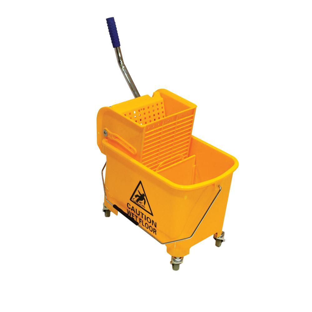 Buy MINI MOP BUCKET WITH WRINGER | 20LTR | YELLOW from Kaddah Cleaning Equipment in UAE