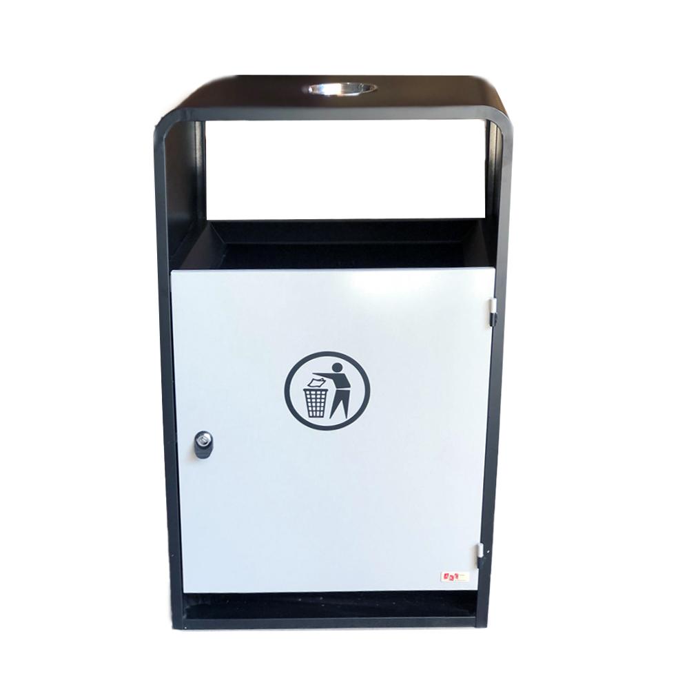 Buy OUTDOOR STAINLESS STEEL TRASH BIN WITH ASH TRAY from Kaddah Cleaning Equipment in UAE