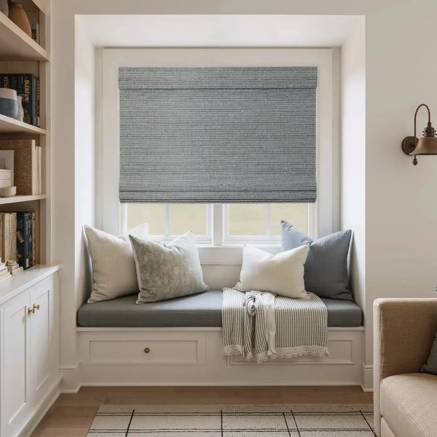 Paper Bamboo Woven Shade – Blue - Interiors in UAE Marketplace