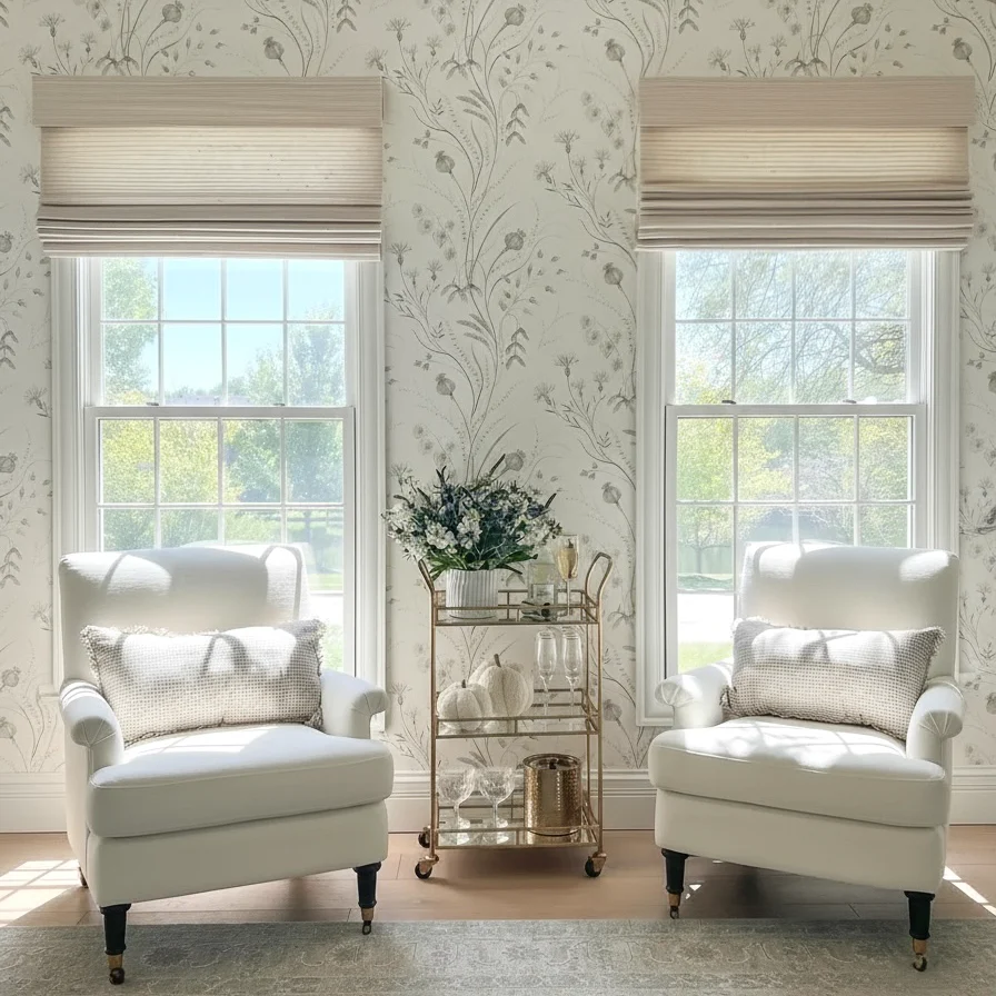 Paper Bamboo Woven Shade – Marble White - Interiors in UAE Marketplace