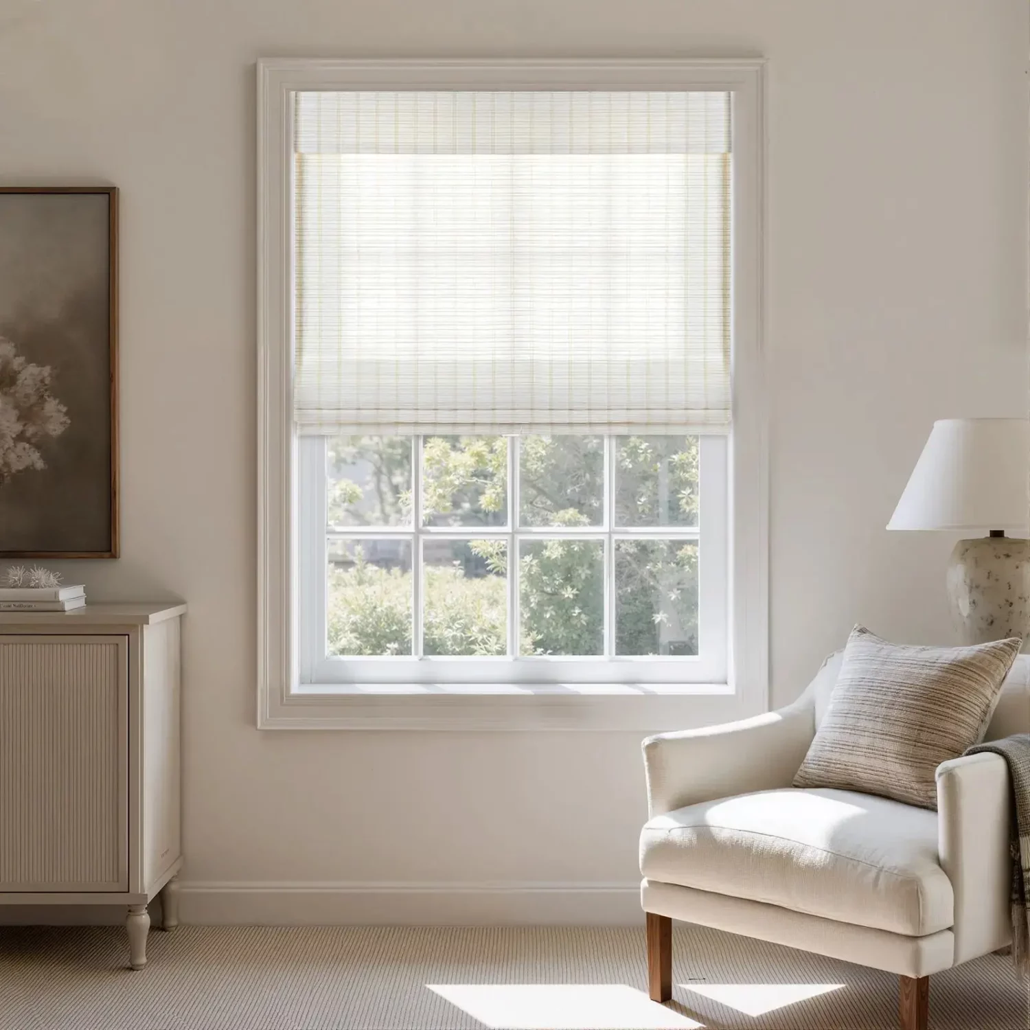 Paper Bamboo Woven Shade – Paper White - Interiors in UAE Marketplace