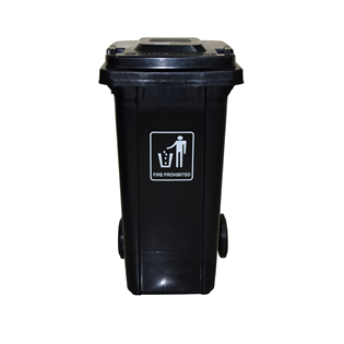 Buy PLASTIC GARBAGE BIN | 120LTR | BLACK from Kaddah Cleaning Equipment in UAE