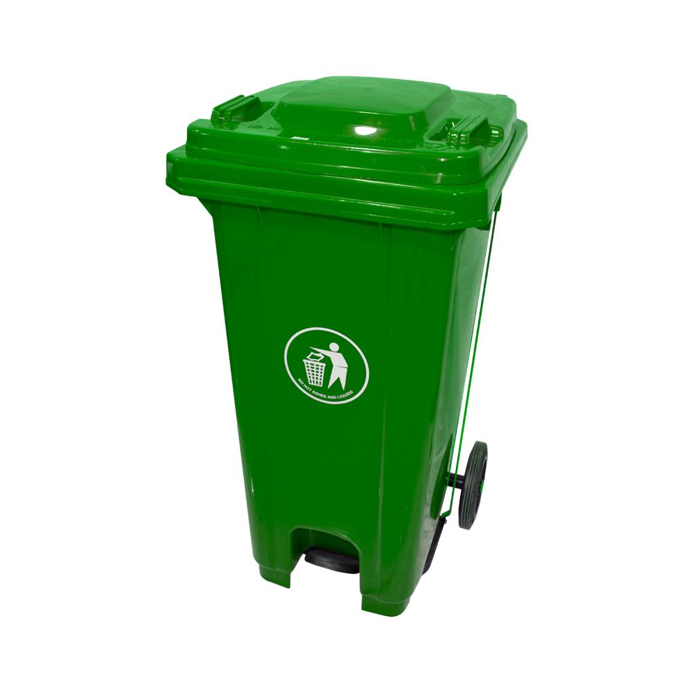 Buy PLASTIC GARBAGE BIN | 120LTR | GREEN from Kaddah Cleaning Equipment in UAE