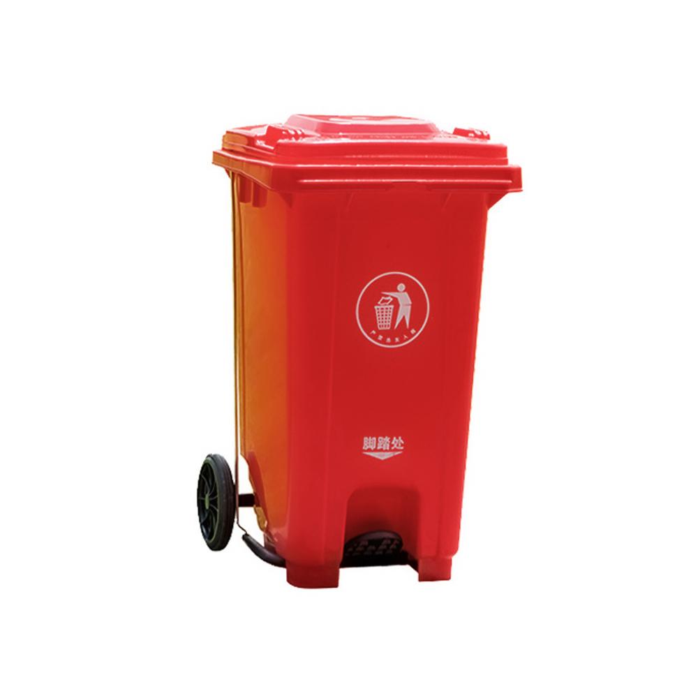 Buy PLASTIC GARBAGE BIN | 120LTR | RED from Kaddah Cleaning Equipment in UAE