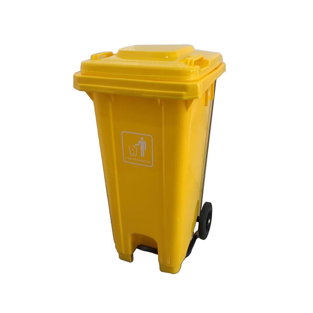 Buy PLASTIC GARBAGE BIN | 120LTR | YELLOW from Kaddah Cleaning Equipment in UAE