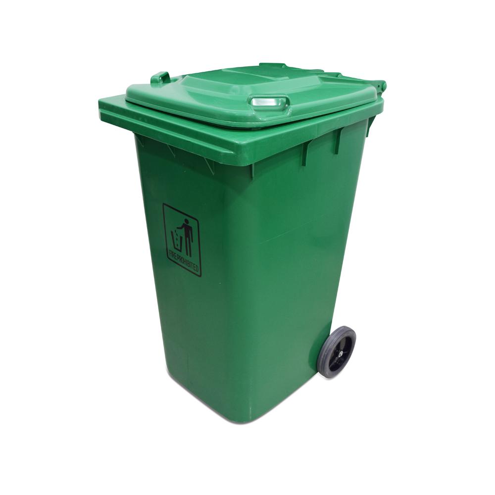 Buy PLASTIC GARBAGE BIN | 240LTR | GREEN from Kaddah Cleaning Equipment in UAE