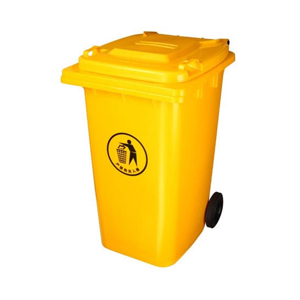Buy PLASTIC GARBAGE BIN | 240LTR | YELLOW from Kaddah Cleaning Equipment in UAE