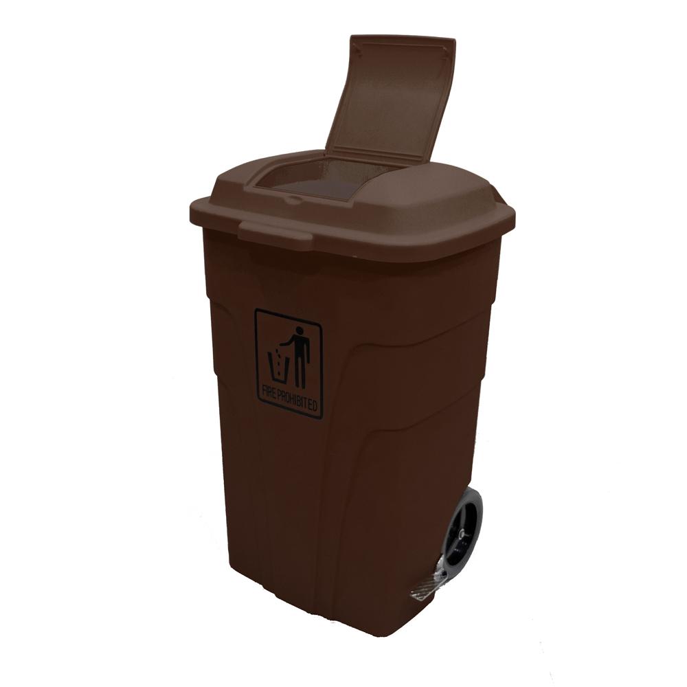 Buy PLASTIC TRASH BIN | 120LTR | BROWN from Kaddah Cleaning Equipment in UAE