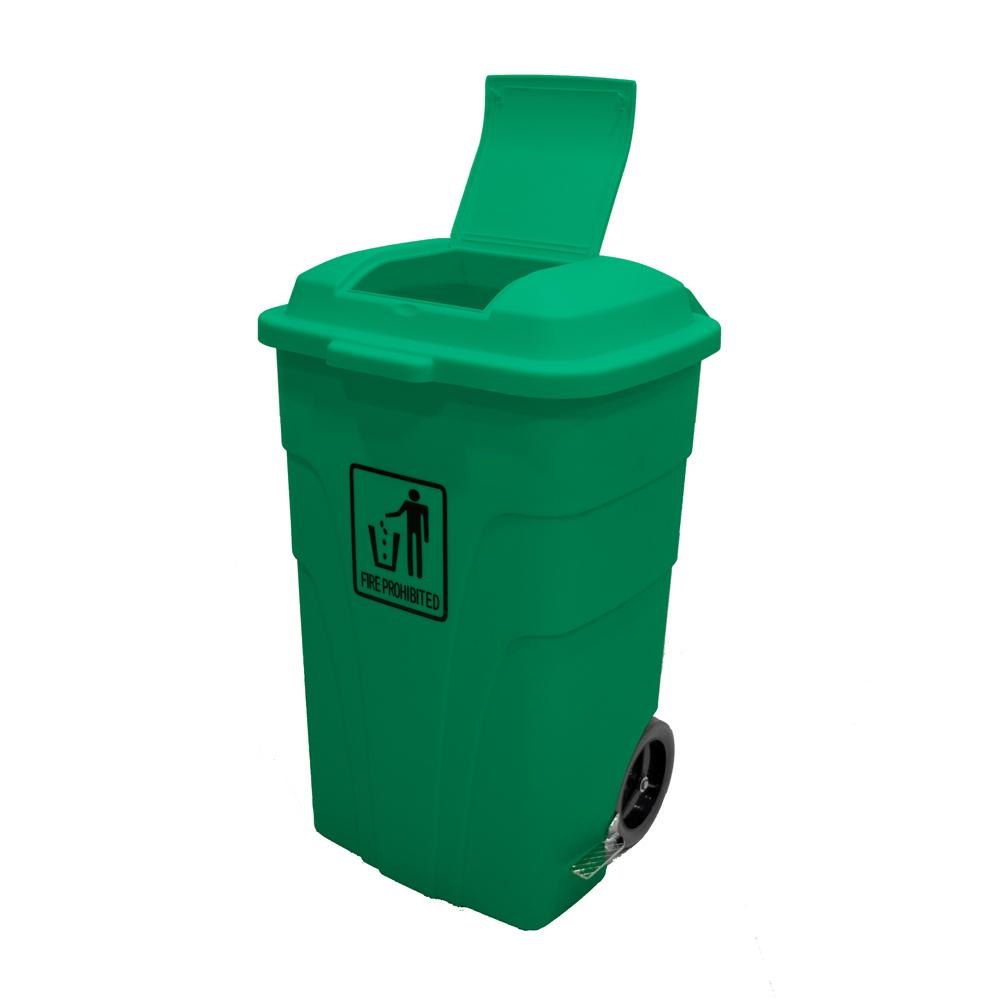 Buy PLASTIC TRASH BIN | 120LTR | GREEN from Kaddah Cleaning Equipment in UAE