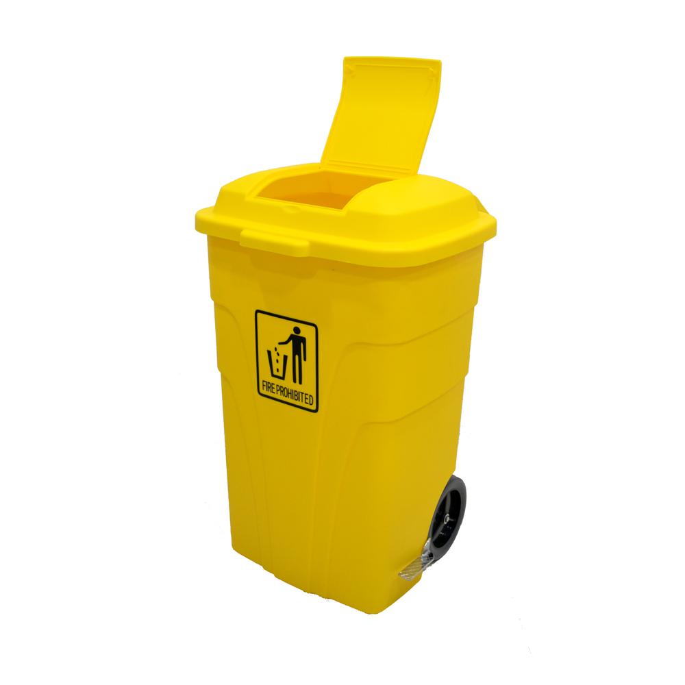 Buy PLASTIC TRASH BIN | 120LTR | YELLOW from Kaddah Cleaning Equipment in UAE