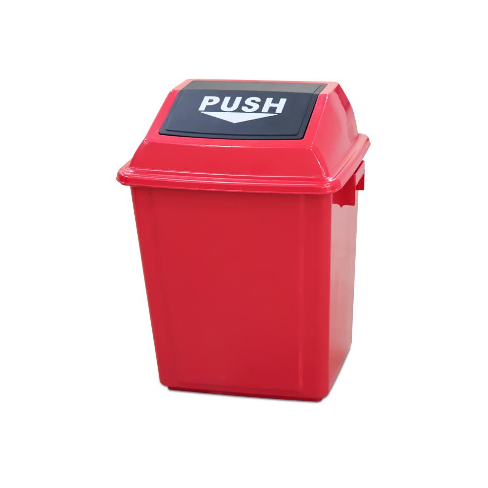 Buy QUADRATE GARBAGE BIN | 25LTR | RED from Kaddah Cleaning Equipment in UAE