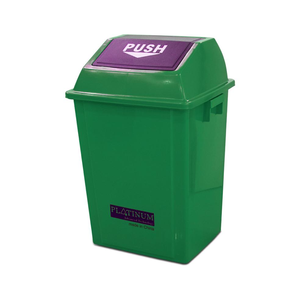 Buy QUADRATE GARBAGE BIN | 40LTR | GREEN from Kaddah Cleaning Equipment in UAE