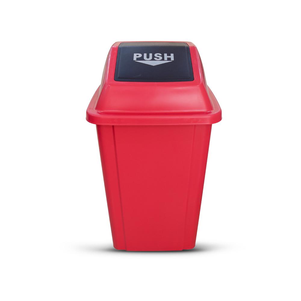 Buy QUADRATE GARBAGE BIN | 60LTR | RED from Kaddah Cleaning Equipment in UAE
