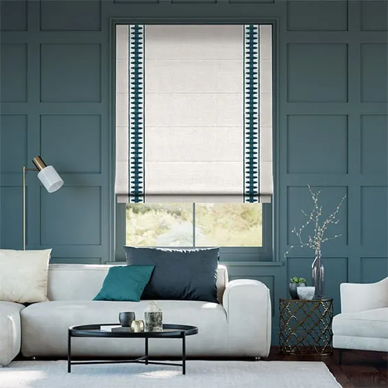Quintessence Linen Ascott Teal Blinds - Interiors in UAE Marketplace