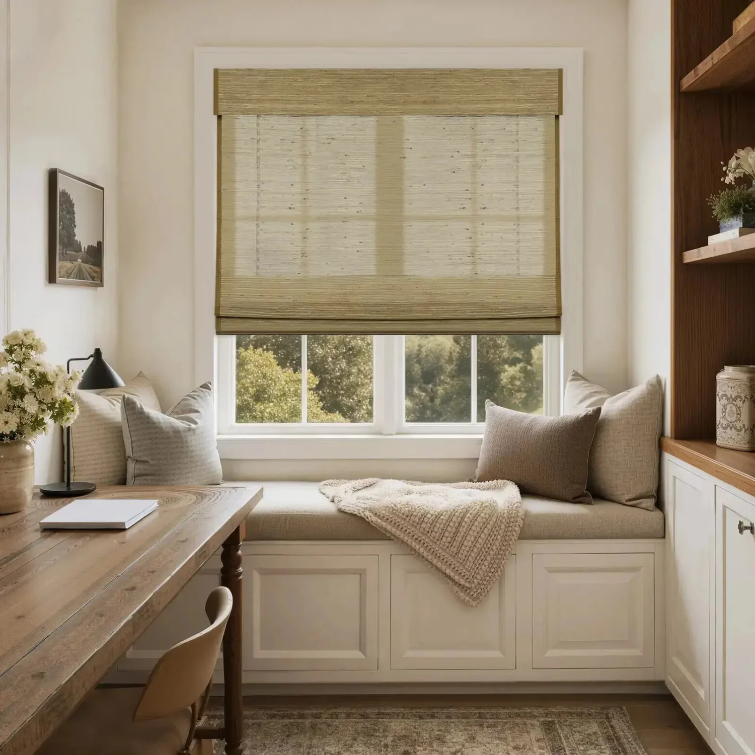 Rae Natural Jute Flax Woven Shade – Khaki - Interiors in UAE Marketplace