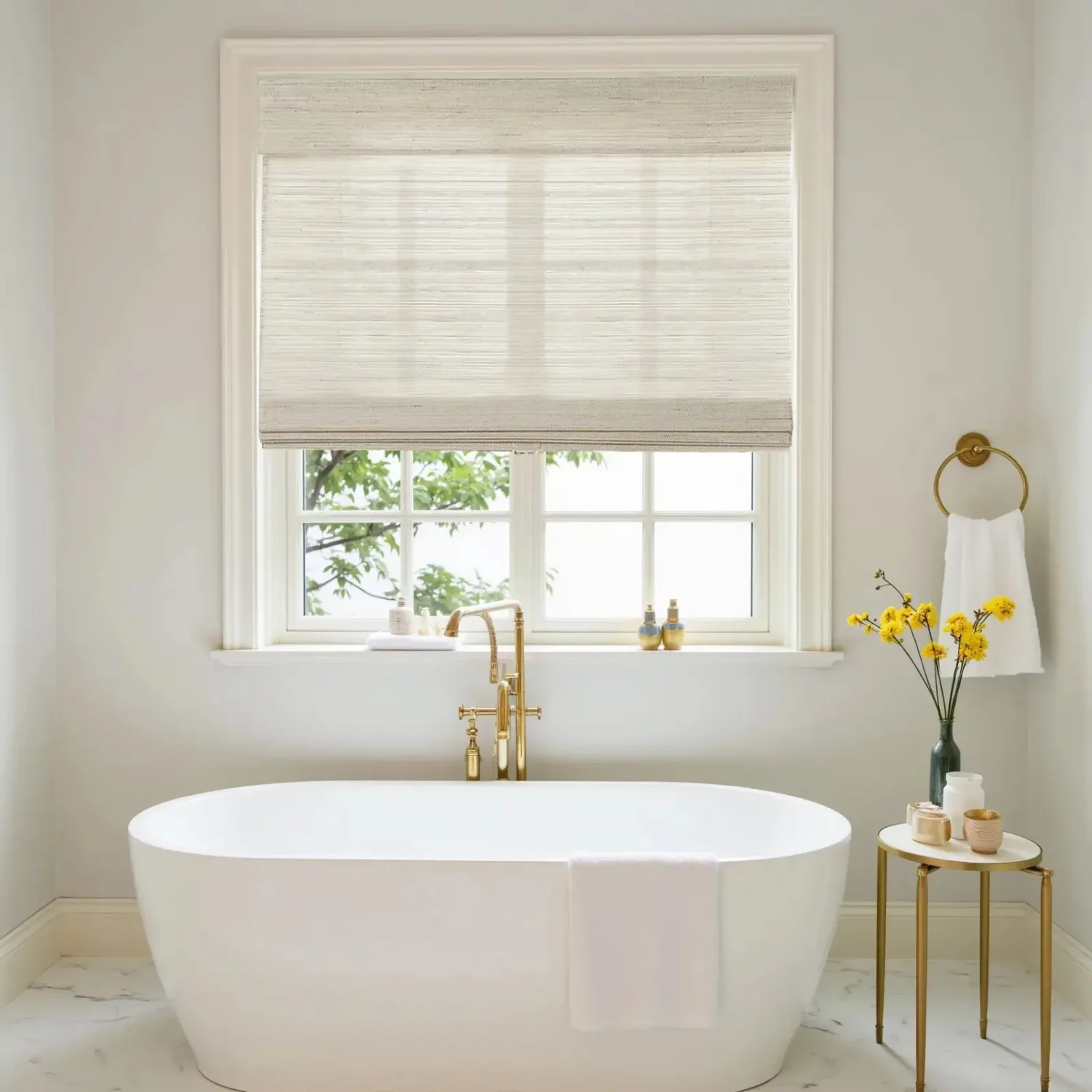 Ramie Bamboo Woven Shade – Wall White - Interiors in UAE Marketplace