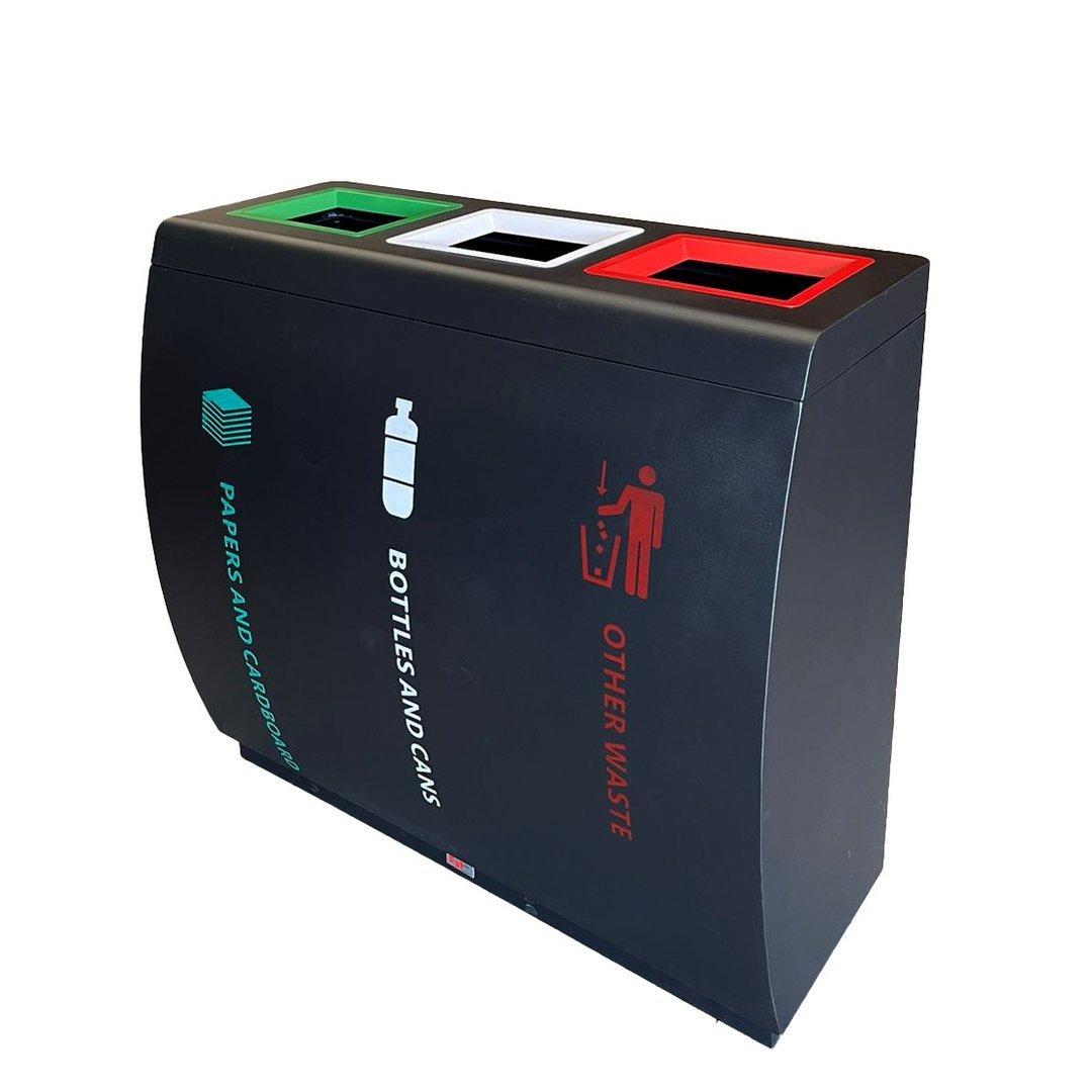 Buy RECYCLE BINS IRON WITH GALVANIZED INNER 3 TOP 90L from Kaddah Cleaning Equipment in UAE