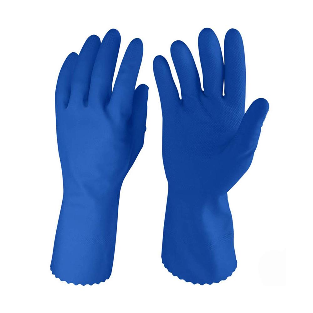 Buy RUBBER HAND GLOVES | DELUXE GRIP | LARGE | BLUE from Kaddah Cleaning Equipment in UAE