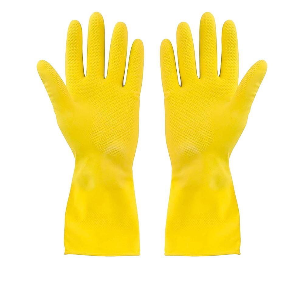 Buy RUBBER HAND GLOVES | EMBOSSED GRIP | MEDIUM from Kaddah Cleaning Equipment in UAE